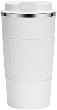 YINJOYI 12oz Travel Coffee Cups Insulated Tumbler Thermal Mug to Go with Lid Leak Proof Reusable Stainless Steel Coffee Mug Spill Proof for Hot and Iced Cold Drinks (White, 380ml) - Image 5