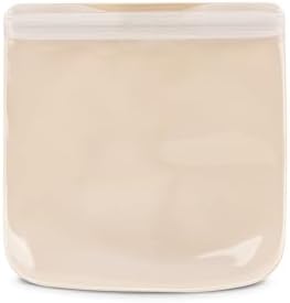 W&P Porter Silicone Reusable Storage Bag, Sandwich (34oz Flat), Oat, Food Storage Container, Microwave and Dishwasher Safe, Easy Cleaning - Image 5