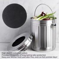 6.7inch Charcoal Filters for Kitchen Compost Bin Pail Replacement Filter Countertop Home Bucket Refill Sets, Made of Activated-Charcoal Material, 5mm in Thickness, 12Pcs - Image 4