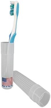 American Comb Toothbrush Holder - White, Made in USA, with Ventilation Holes, for Toothbrush Covers, Toothbrush Holder, Toothbrush Soft, Durable Design, Hygienic Bathroom Accessory by AmericanComb