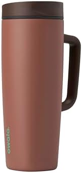 Owala SmoothSip Slider Stainless Steel Insulated Travel Mug with Handle, 100% Leak Proof, For Hot and Cold Drinks, Travel Friendly with Sliding Lock Lid, 24 oz, BPA Free, Leak Proof, Cozy Cocoa by Unknown