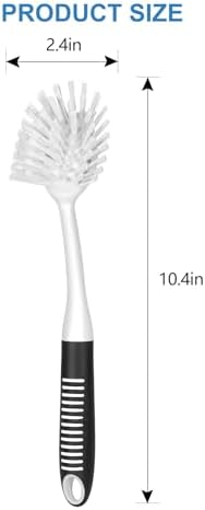 SetSail Dish Brush with Handle, 2 Pack Stiff Bristles Dish Scrubber with Built-in Scraper Dish Scrub Brushes for Cleaning Dishes, Pots and Pans, Kitchen Sink, White - Image 2