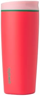Owala SmoothSip Slider Insulated Stainless Steel Coffee Tumbler, Reusable Iced Coffee Cup, Hot Coffee Travel Mug, BPA Free 20 oz, Pink/Red (Strawberry Fields) by Unknown