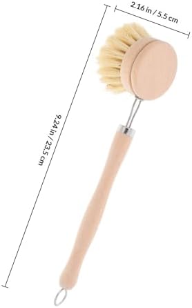 Wooden Dish Brush Multifunctional Use with Long Handle and Replaceable Sisal Hemp Brush Head and Convenient Design for Kitchen Cleaning for Washing Dishes, Pots, and Pans - Image 2