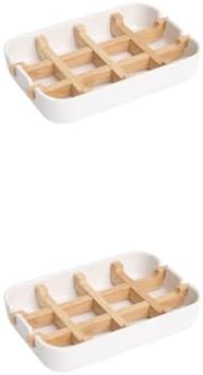 Bamboo Fiber Soap Holder & Dish, 2 Pack, White by Ninebendstreams