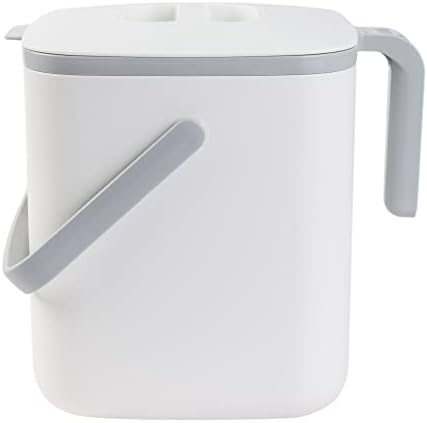 Blue Ginkgo Kitchen Compost Bin, 5L Countertop Compost Bin, White by BLUEGINKGO