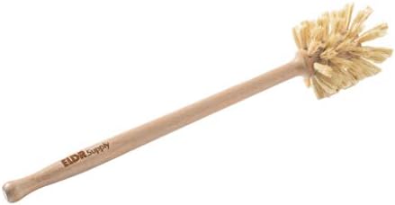 ELDR Supply Bottle Brush, 14in Extra Long German Beechwood Handle, Strong Hemp Bristles, Zero Waste, Cleans and Scrubs Hard to Reach Wide Mouth Jars, Glasses, and Tumblers by ELDRSupply