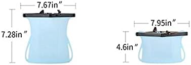 Reusable Silicone Stand-Up Food Storage Freezer Bags Microwave Freezer Dishwasher Safe Snack Bags (2 x 33 Oz + 2 x 17 Oz Random Color)