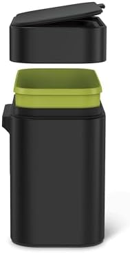 simplehuman Compost Caddy, 4L / 1.1 Gallon Countertop Kitchen Compost Bin with Magnetic Dock for Trash Can, Soft-Seal Lid, Removable Inner Bucket, Matte Black Steel - Image 3