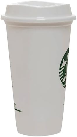 Starbucks White Reusable Plastic Travel Mug/Cup/Tumbler Grande Medium, 16oz 473ml - Image 2