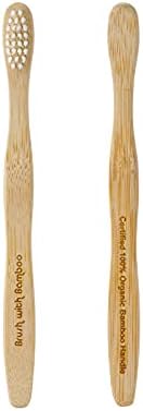 Brush with Bamboo Toothbrush with Plant-Based Bristles, Organic Bamboo, BPA-Free, Eco-Friendly, 100% Biobased, Soft Bristles, Zero Waste, Dental Care Product - 4 Pack - Image 3