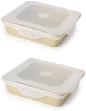W&P Reusable Silicone Stretch Lid, Brownie (8 x 8) Set of 2, Dishwasher Safe, Freezer Safe, LFGB/Premium Silicone, Microwave Safe, Clear by Unknown