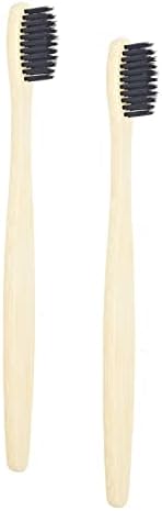 SEVENHEAD 2 PCS Bamboo Toothbrushes With Soft Bristles for Adults - Natural Biodegradable BPA Free Eco-Friendly Wooden Black Toothbrush by SEVENHEADSPRODUCT