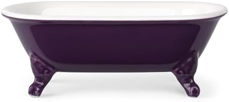 6.5" Ceramic Mini Clawfoot Bathtub Soap Dish,Bar Soap Holder,Plum - Image 5