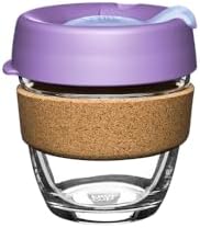 KeepCup Brew Cork, Reusable Glass Tumbler with Natural Cork, Short Coffee Cup 8oz / 227ml - Moonlight by KeepCup