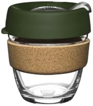 KeepCup Brew Cork, Reusable Glass Tumbler with Natural Cork, Short Coffee Cup 8oz / 227ml - Pine by KeepCup