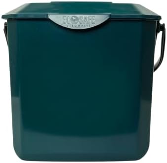 EcoSafe KCGRN Kitchen Caddy Food Waste Bin, Plastic, 2.5 Gallon, Green by EcoSafeZeroWaste