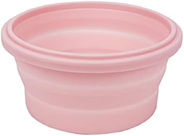 CCyanzi 3piece Round Collapsible Bowl with Lids, Silicone Food Storage Containers, Microwave & Freezer Safe, Space Saving for Kitchen Cabinet and Camping Backpack,(Pink) - Image 5