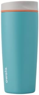Owala SmoothSip Slider Insulated Stainless Steel Coffee Tumbler, Reusable Iced Coffee Cup, Hot Coffee Travel Mug, BPA Free 20 oz, Grey/Blue (Beachy Breeze) by Unknown