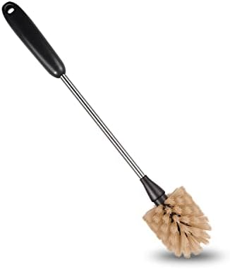 Bottle Brush,15-inch Long, Bottle Brush Cleaner, Bottle Scrubber, Kitchen Scrub Brush Suitable for Water Bottles, Cups, Glasses, Baby Bottles, Wine Glasses, (1, Brown) by AIOUIERSCN