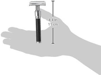 Parker 92R Graphite Gray, Long Handle Heavyweight Butterfly Open Double Edge Safety Razor for Men, 5 Parker Premium Platinum Double Edge Razor Blades Included