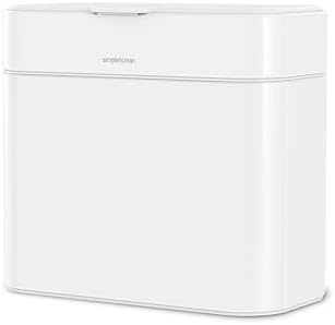 simplehuman Compost Caddy, 4L / 1.1 Gallon Countertop Kitchen Compost Bin with Magnetic Dock for Trash Can, Soft-Seal Lid, Removable Inner Bucket, White Steel by Unknown
