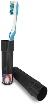 American Comb Toothbrush Holder - Black, Made in USA, with Ventilation Holes, for Toothbrush Covers, Toothbrush Holder, Toothbrush Soft, Durable Design, Hygienic Bathroom Accessory by AmericanComb