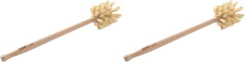 ELDR Supply Bottle Brush, 14in Extra Long German Beechwood Handle, Strong Hemp Bristles, Zero Waste, Cleans and Scrubs Hard to Reach Wide Mouth Jars, Glasses, and Tumblers (Pack of 2) by ELDRSupply