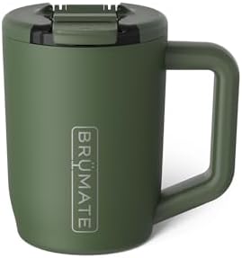 BrüMate Müv - 15oz 100% Leak Proof Insulated Coffee Mug with Handle & Lid - Stainless Steel Coffee Travel Mug - Double Walled Coffee Cup (OD Green) by Br%C3%BCMate