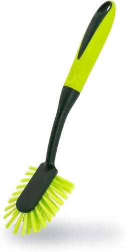 Pine-Sol Long Handle Dish Brush – Heavy Duty Bristle Kitchen Scrubber, Safe with Non-Stick Cookware (Pack of 12) by Pine-Sol