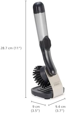 Joseph Joseph SinkTech Refillable Soap-Dispensing Dish Brush with Stainless Steel Storage Stand Drip Tray - Image 3