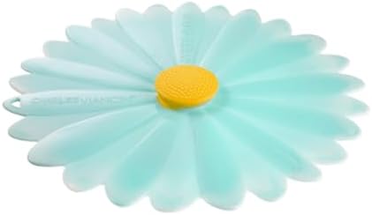 Charles Viancin - Daisy Silicone Lid for Food Storage and Cooking - 11''/28cm - Airtight Seal on Any Smooth Rim Surface - BPA-Free - Oven, Microwave, Freezer, Stovetop and Dishwasher Safe - Aqua by CharlesViancin