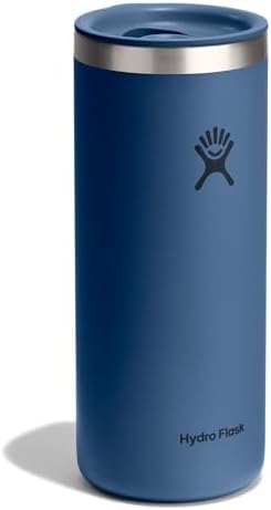 Hydro Flask Travel Coffee Cup – Insulated Stainless Steel, Non-Spill, Leak Proof To-Go Tumbler 20 Oz Harbor Blue - Image 2