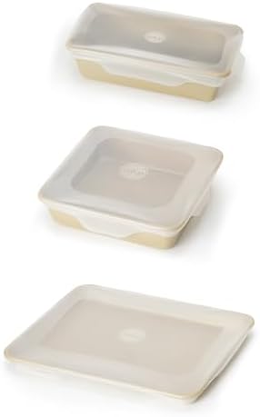 W&P Reusable Silicone Stretch Lid, Set of 3 – Casserole (9x13), Brownie (8x8), Loaf (5 x 9), Dishwasher Safe, Freezer Safe, LFGB/Premium Materials, Microwave Safe, Clear by Unknown