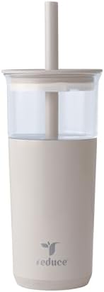 REDUCE Aspen - 20oz Vacuum Insulated Glass Tumbler - Extra Wide Straw & Lid by Reduce