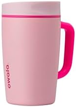 Owala SmoothSip Slider Stainless Steel Insulated Travel Mug with Handle, 100% Leak Proof, For Hot and Cold Drinks, Travel Friendly with Sliding Lock Lid, 12oz, BPA Free, Leak Proof, Pucker Up by Unknown
