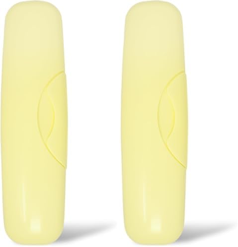 RADIUS Toothbrush Travel Case for Big Brush/Original/Scuba Brushes, BPA-Free Recycled Plastic, Portable for Bathroom, School, Home, Camping - Lemon Yellow (Pack of 2) by RADIUSCorporation
