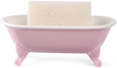6.5" Ceramic Mini Clawfoot Bathtub Soap Dish,Bar Soap Holder,Pink - Image 4