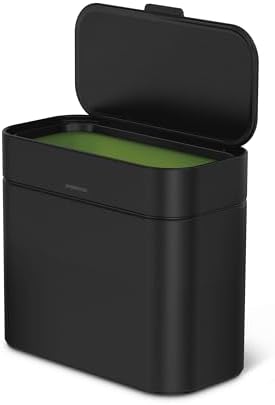 simplehuman Compost Caddy, 4L / 1.1 Gallon Countertop Kitchen Compost Bin with Magnetic Dock for Trash Can, Soft-Seal Lid, Removable Inner Bucket, Matte Black Steel - Image 4