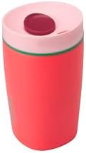 Owala SmoothSip Slider Insulated Stainless Steel Coffee Tumbler, Reusable Iced Coffee Cup, Hot Coffee Travel Mug, BPA Free 12 oz, Pink/Red (Strawberry Fields) - Image 2