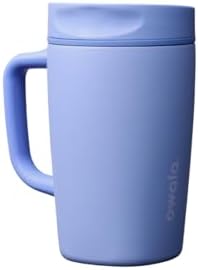 Owala SmoothSip Slider Stainless Steel Insulated Travel Mug with Handle, 100% Leak Proof, For Hot and Cold Drinks, Travel Friendly with Sliding Lock Lid, 12 oz, BPA Free, Leak Proof, Out of the Blue by Unknown