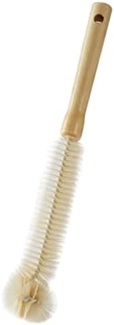 Natural Bristle Bottle Brush, Long Wooden Handle for Narrow by Typutomi