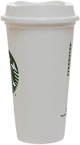 Starbucks White Reusable Plastic Travel Mug/Cup/Tumbler Grande Medium, 16oz 473ml - Image 3