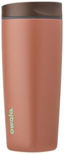 Owala SmoothSip Slider Insulated Stainless Steel Coffee Tumbler, Reusable Iced Coffee Cup, Hot Coffee Travel Mug, BPA Free 20 oz, Cozy Cocoa by Unknown