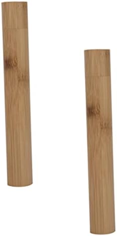 PartyKindom 2pcs Portable Travel Toothbrush Case Holder Bamboo Toothbrush Storage Container Waterproof and Lightweight for Outdoor Camping Hotel Use by PartyKindom
