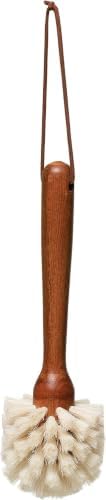 Beech Wood Dish Brush w Leather Strap, Dark Brown, (Pack of 12) by Unknown