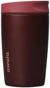 Owala SmoothSip Slider Insulated Stainless Steel Coffee Tumbler, Reusable Iced Coffee Cup, Hot Coffee Travel Mug, BPA Free 12 oz, Black Cherry by Unknown