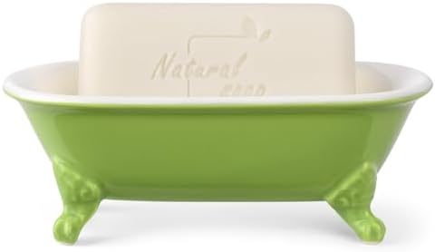 6.5" Ceramic Mini Clawfoot Bathtub Soap Dish,Bar Soap Holder,Lime - Image 4