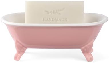 6.5" Ceramic Mini Clawfoot Bathtub Soap Dish,Bar Soap Holder,Rose - Image 4