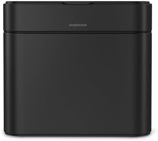simplehuman Compost Caddy, 4L / 1.1 Gallon Countertop Kitchen Compost Bin with Magnetic Dock for Trash Can, Soft-Seal Lid, Removable Inner Bucket, Matte Black Steel - Image 2
